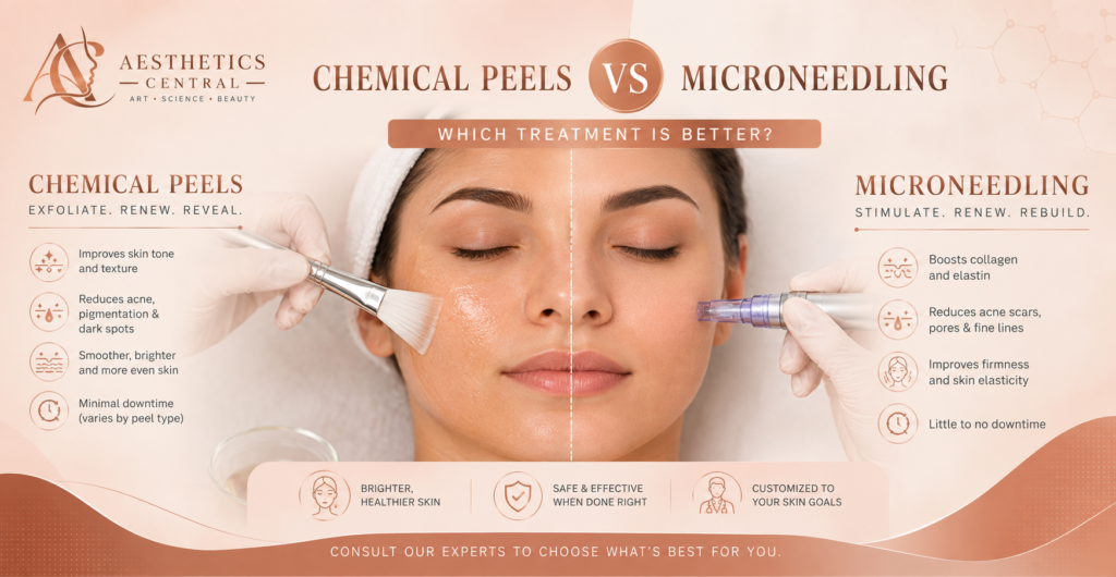 Chemical Peels vs Microneedling